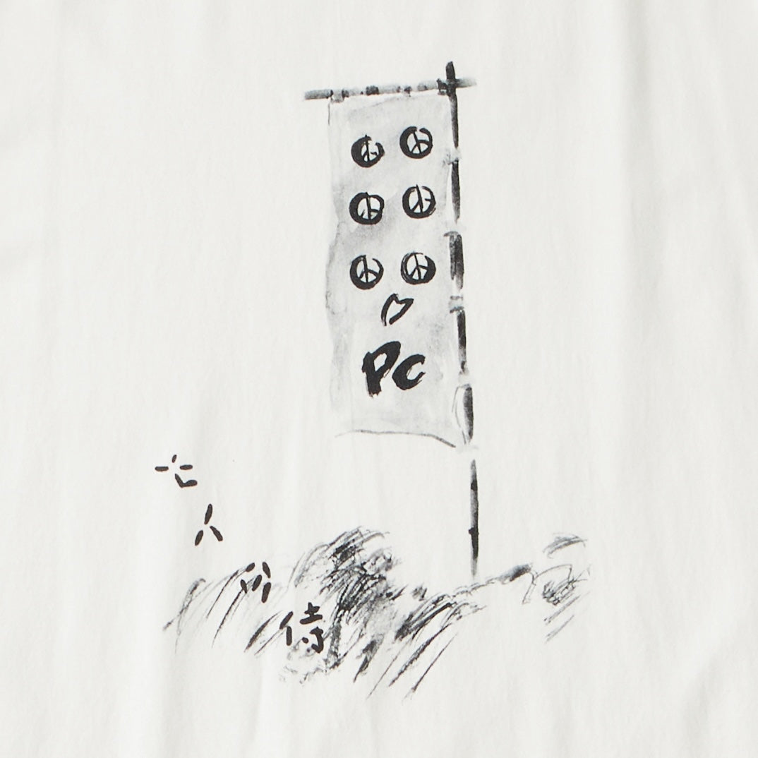T-SHIRT 七人の侍 小道具 (旗) PC ORIGINAL ILLUSTRATION - WHITE